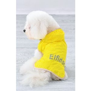 Yellow Polka Dot Dog Raincoat (M/L 51 cm)