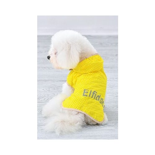 Yellow Polka Dot Dog Raincoat (M/L 51 cm)