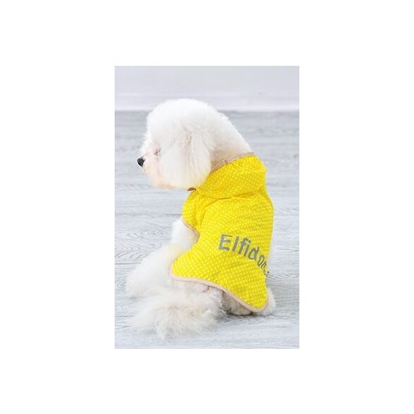 Yellow Polka Dot Dog Raincoat (M/L 51 cm)