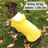 Yellow Polka Dot Dog Raincoat (M/L 51 cm)