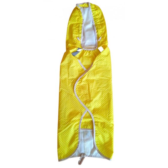Yellow Polka Dot Dog Raincoat (M/L 51 cm)