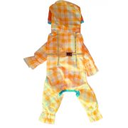 Yellow Checked 4-leg Raincoat for Dogs (XS-M 30-45 cm)