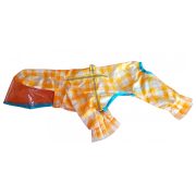 Yellow Checked 4-leg Raincoat for Dogs (XS-M 30-45 cm)