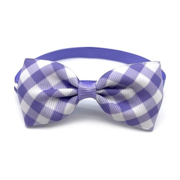 Lila kockás masni kutyáknak és cicáknak