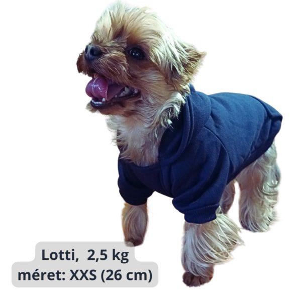 Dark Blue Hoody for Dogs (XXS-S/M 26-40 cm)