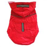 Two-legged Red Dog Raincoat with Hoody (XS-S/M, 30-40 cm)
