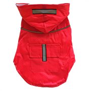 Two-legged Red Dog Raincoat with Hoody (XS-S/M, 30-40 cm)