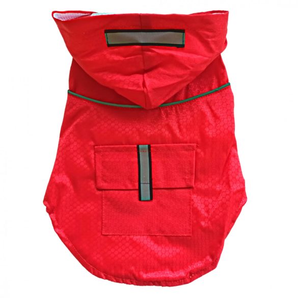 Two-legged Red Dog Raincoat with Hoody (XS-S/M, 30-40 cm)