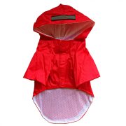 Two-legged Red Dog Raincoat with Hoody (XS-S/M, 30-40 cm)