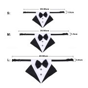 Tuxedo Vest Bandana for Dogs (S-M,  25-50 cm)