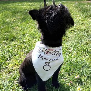 Wedding Bandana with Flowers and Text