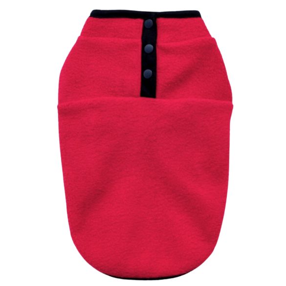 Fleece Dog Pullover Red ( XXS-S/M 26-40 cm)