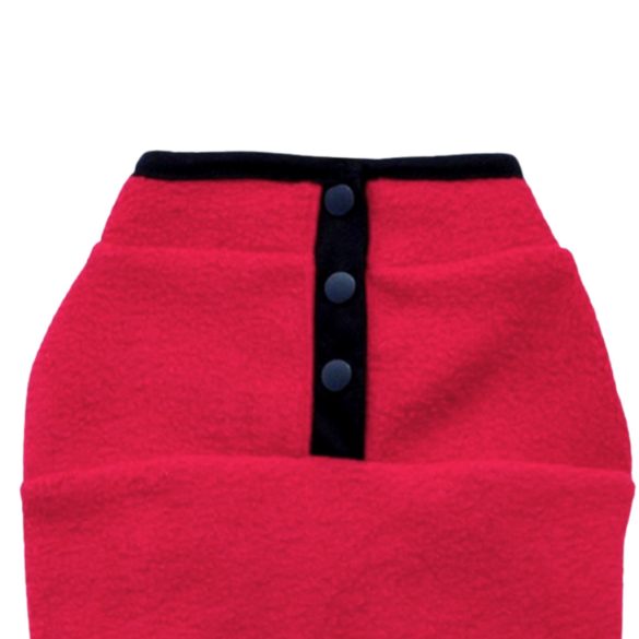 Fleece Dog Pullover Red ( XXS-S/M 26-40 cm)