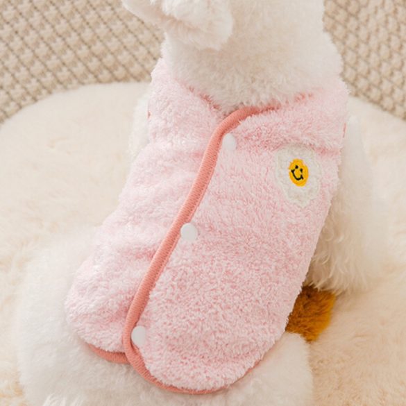 Puha plüss kutya mellény, rózsaszín (XS-S/M, 30-40 cm)