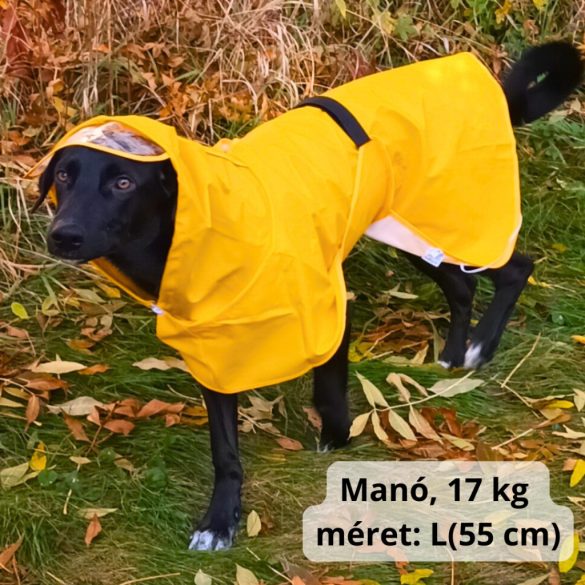 Pelerines kutya esőkabát, sárga (XXS-XL, 26-82 cm)