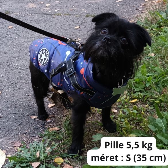 Waterproof Dog Vest with Harness, Blue  (XS-S/M, 30-40 cm)