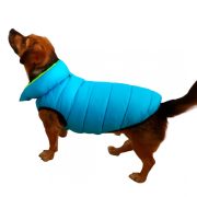 Kétoldalas pufi kabát kutyáknak, kék (XS-XXL, 30-75 cm)