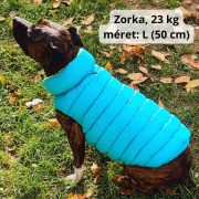 Kétoldalas pufi kabát kutyáknak, kék (XS-XXL, 30-80 cm)