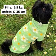 Virágos pulóver kutyáknak (XS-S/M,  30-40 cm)