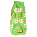 Virágos pulóver kutyáknak (XS-S/M,  30-40 cm)