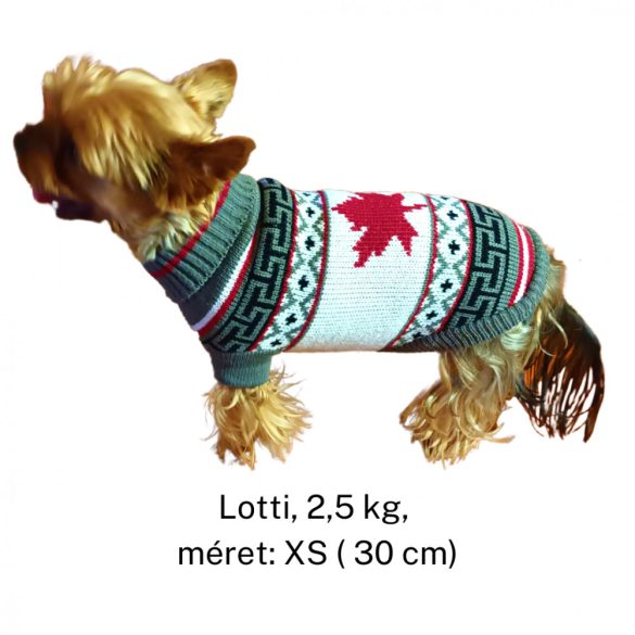 Norvégmintás kutya pulóver (XS-S/M, 30-45 cm)
