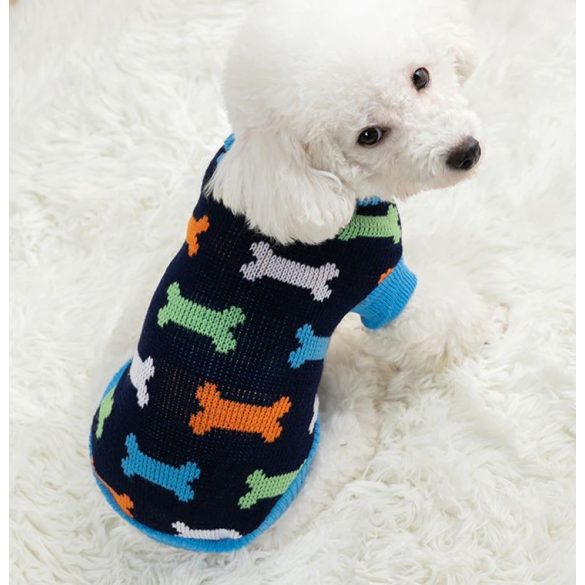 Coloured Bones Dog Sweater (XS-M 28-45 cm )