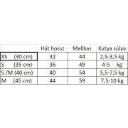 Kutya eső overál hámmal (30-45 cm)