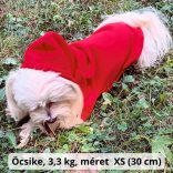 Meleg piros kutya pulóver kapucnival ( XS- 4XL, 30-75 cm)