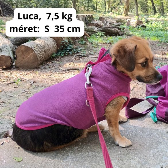 Fleece Dog Vest Purple ( XS-S/M, 30-40 cm)
