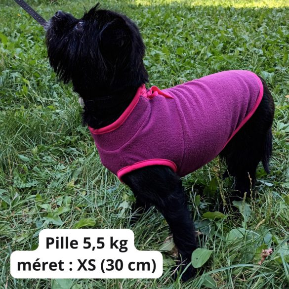 Fleece Dog Vest Purple ( XS-S/M, 30-40 cm)