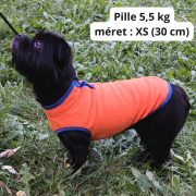 Orange Fleece Dog Pullover (30-40 cm, XS-S/M)