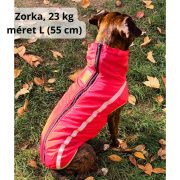 Hátán cipzáros meleg kutyakabát (M-XXL, 40-70 cm)