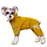 Yellow 4-leg Raincoat for Dogs (XS-S/M 30-45 cm)