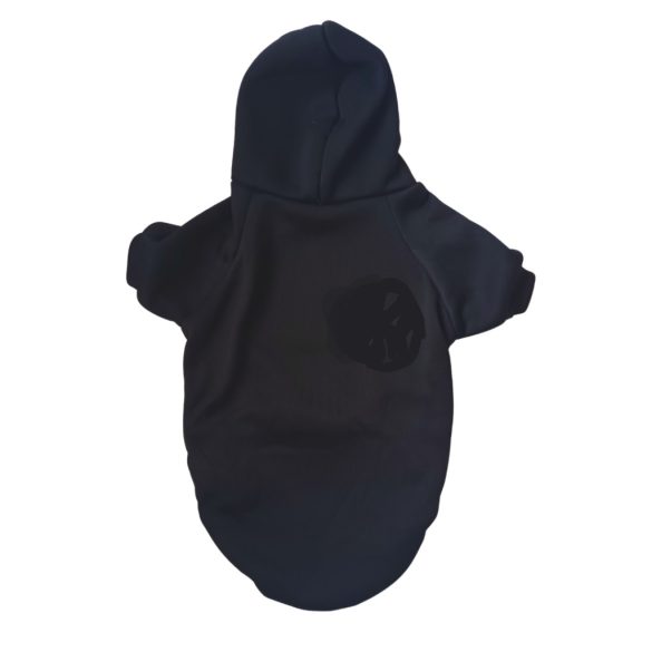 Fekete kutya pulóver kapucnival ( XS- 4XL, 30-78 cm)