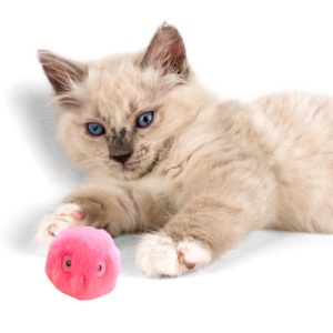 Csipogó, interaktív plüss labda cicáknak