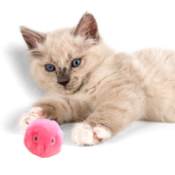 Csipogó, interaktív plüss labda cicáknak