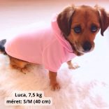 Rózsaszín kutya pulóver kapucnival ( XS- 4XL, 30-75 cm)