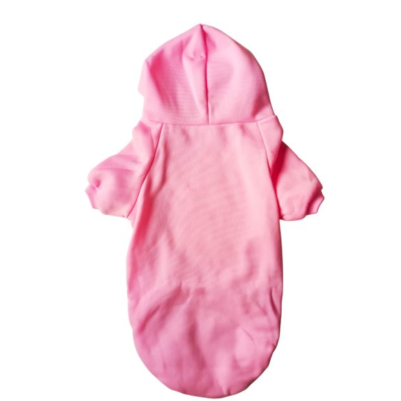 Rózsaszín kutya pulóver kapucnival ( XS- 4XL, 30-75 cm)