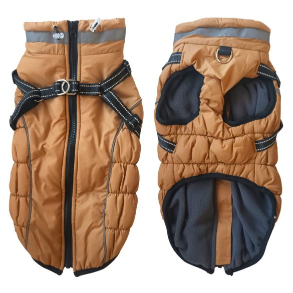 Meleg kutya kabát hámmal (XS-XL, 34-58 cm)