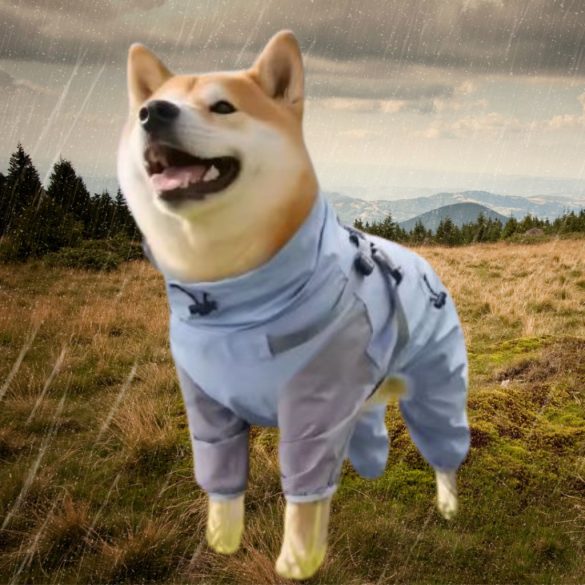 Hátán cipzáros eső overál kutyáknak (XS-M/L , 31-52cm )