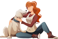 lány és kutya